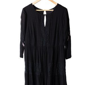 Lace sheer black dress